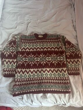 Vintage Abercrombie & Fitch Fair Isle 100% Wool Sweater - Medium